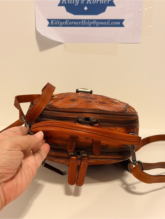 NWOT IVTG Embossed Leather Crossbody Backpack